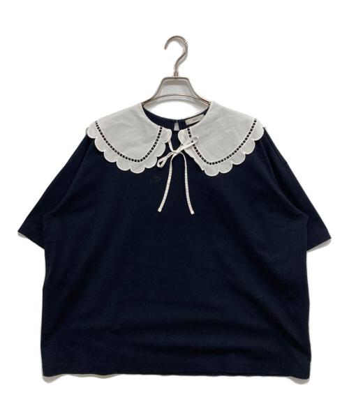 YORI（ヨリ）YORI (ヨリ) スカラップカラーカットソー ネイビー サイズ:Freeの古着・服飾アイテム