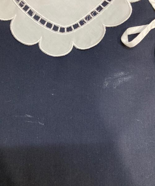 YORI（ヨリ）YORI (ヨリ) スカラップカラーカットソー ネイビー サイズ:Freeの古着・服飾アイテム