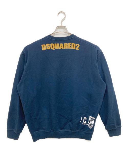 DSQUARED2（ディースクエアード）DSQUARED2 (ディースクエアード) 前Vスウェット ネイビー サイズ:Lの古着・服飾アイテム