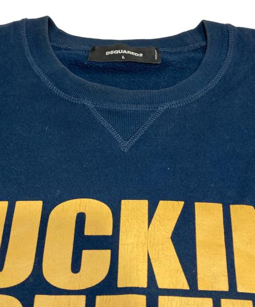 DSQUARED2（ディースクエアード）DSQUARED2 (ディースクエアード) 前Vスウェット ネイビー サイズ:Lの古着・服飾アイテム