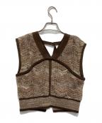 PUBLIC TOKYOパブリックトウキョウ）の古着「レーススレッドニットビスチェ」｜ブラウン
