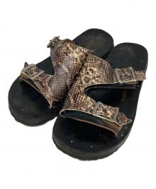 SEDONA SANDAL（セドナサンダル）の古着「｢Catalina/カタリナ｣パイソン柄サンダル」｜ブラック