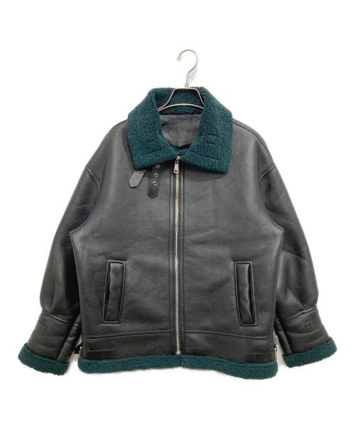 Lui's（ルイス）Lui's (ルイス) フェイクムートン B-3ジャケット ブラック サイズ:Freeの古着・服飾アイテム