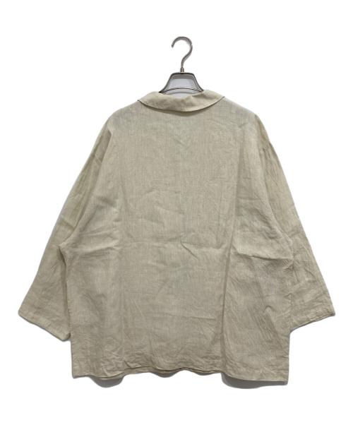 mizuiro-ind（ミズイロインド）mizuiro-ind (ミズイロインド) リネンステンカラーハーフコート アイボリー サイズ:Freeの古着・服飾アイテム