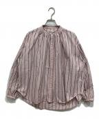 manonマノン）の古着「ストライプアミカルシャツ」｜ピンク