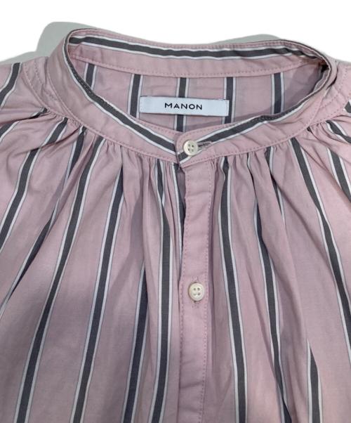 manon（マノン）manon (マノン) ストライプアミカルシャツ ピンク サイズ:Sの古着・服飾アイテム