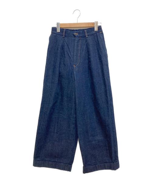 MARKAWARE（マーカウェア）MARKAWARE (マーカウェア) DENIM PLEATED WIDE TROUSERS インディゴ サイズ:Sの古着・服飾アイテム