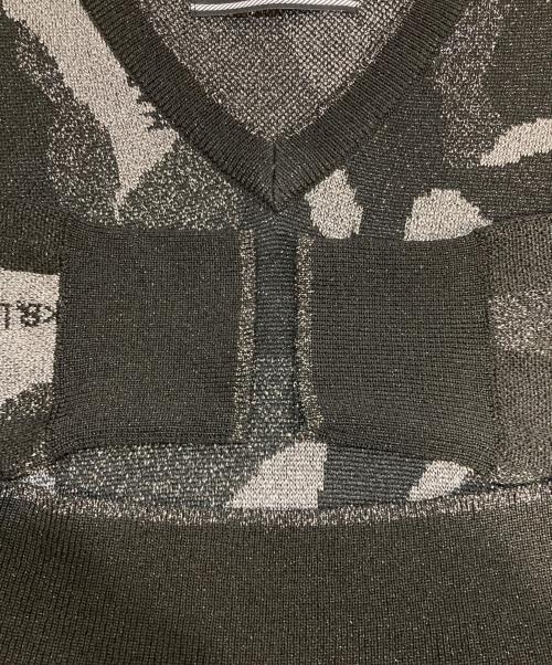 MARK&LONA（マークアンドロナ）MARK&LONA (マークアンドロナ) スカルデザインラメニットセーター ブラック サイズ:Mの古着・服飾アイテム