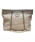 TORY BURCHトリーバーチ）の古着「レザートートバッグ」｜アイボリー