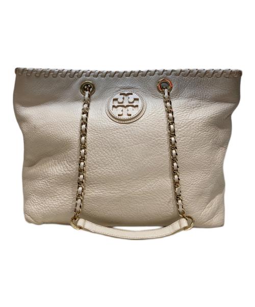 TORY BURCH（トリーバーチ）TORY BURCH (トリーバーチ) レザートートバッグ アイボリーの古着・服飾アイテム