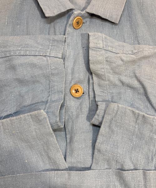 Y's for men（ワイズフォーメン）Y's for men (ワイズフォーメン) ヘビーリネンショップコート インディゴ サイズ:Lの古着・服飾アイテム