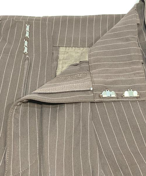 SEEKSOLE（シークソール）SEEKSOLE (シークソール) ss stripe slacks ブラウン サイズ:Lの古着・服飾アイテム