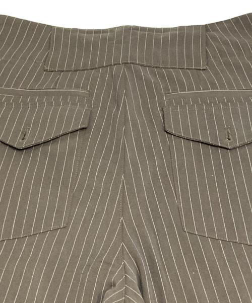 SEEKSOLE（シークソール）SEEKSOLE (シークソール) ss stripe slacks ブラウン サイズ:Lの古着・服飾アイテム