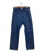 BADWAY×Wranglerバッドウェイ×ラングラー）の古着「ペイント加工デニムパンツ」｜ネイビー