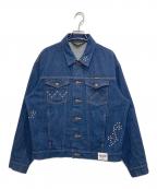 Wrangler×BADWAYラングラー×バッドウェイ）の古着「スタッズデニムジャケット」｜ネイビー