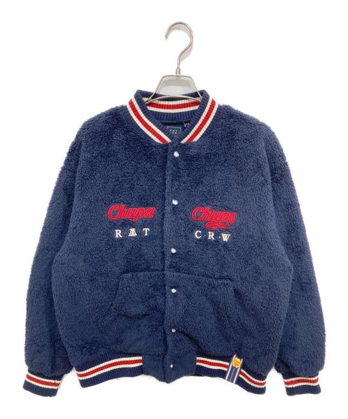 ROMANTIC CROWN（ロマンティック クラウン）ROMANTIC CROWN (ロマンティック クラウン) CHUPA CHUPS (チュッパチャプス) フリースジャケット ネイビー サイズ:襟毛玉有の古着・服飾アイテム