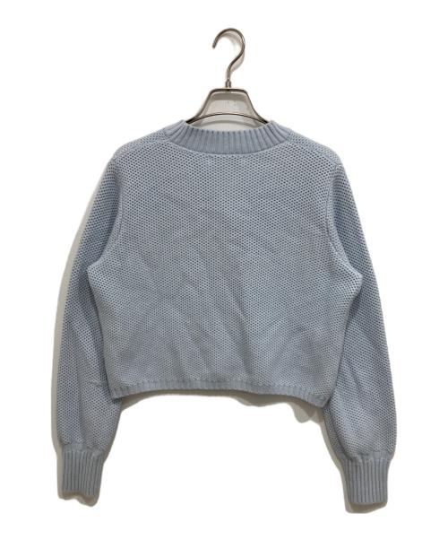 L'AUBE BLANC（ローブ ブラン）L'AUBE BLANC (ローブブラン) Basket Knit Cardigan スカイブルー サイズ:Freeの古着・服飾アイテム