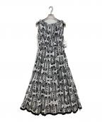 L'AUBE BLANCローブ ブラン）の古着「Geometric tiered Dress」｜ブラック