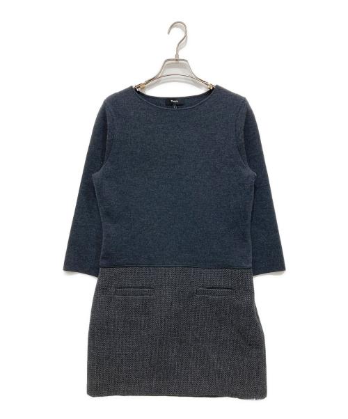 theory（セオリー）theory (セオリー) Plush Tweed Slim ブラック サイズ:6 (L)の古着・服飾アイテム