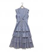 Sandroサンドロ）の古着「ノースリーブストライプワンピース」｜スカイブルー