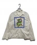 CALEE×MASH UPキャリー×マッシュアップ）の古着「ドラゴンプリントシャツ」｜ホワイト