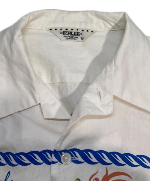 CALEE（キャリー）CALEE (キャリー) MASH UP (マッシュアップ) ドラゴンプリントシャツ ホワイト サイズ:Mの古着・服飾アイテム