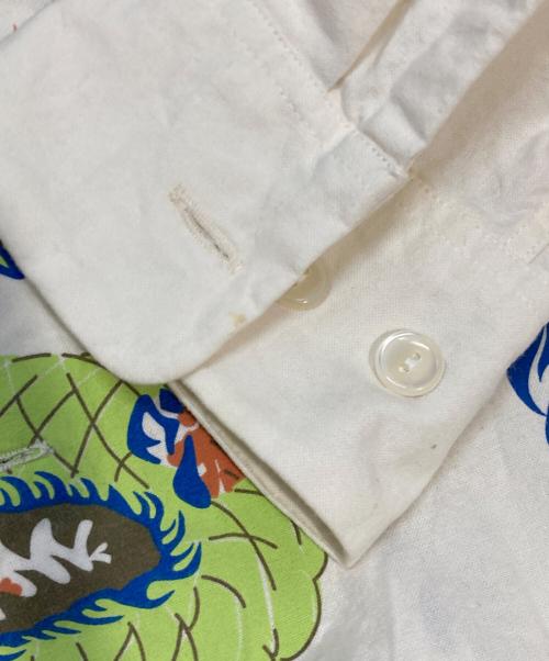 CALEE（キャリー）CALEE (キャリー) MASH UP (マッシュアップ) ドラゴンプリントシャツ ホワイト サイズ:Mの古着・服飾アイテム
