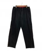 RED EARレッドイアー）の古着「ヘムジップドローストリングパンツ」｜ブラック
