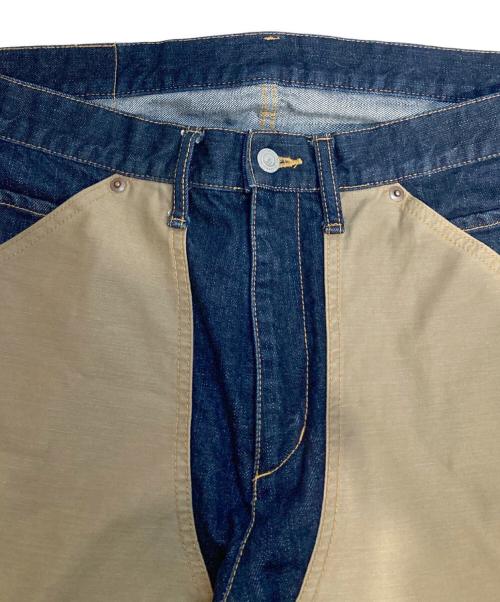 KOJIMA GENES（コジマジーンズ）KOJIMA GENES (コジマジーンズ) チノ切替ダブルニーデニムパンツ インディゴ サイズ:91cm (W36)の古着・服飾アイテム