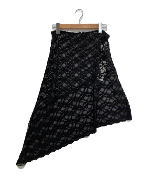provoke（プロヴォーク）PROVOKE (プロヴォーク) Stretch lace asymmetry スカート ブラック サイズ:Free 未使用品の古着・服飾アイテム