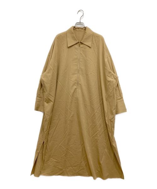 Spick and Span（スピック＆スパン）Spick and Span (スピックアンドスパン) コットンサテンハーフジップワンピース ベージュ サイズ:Sの古着・服飾アイテム