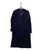theory luxeセオリーリュクス）の古着「ノーカラーダブルコート」｜ネイビー