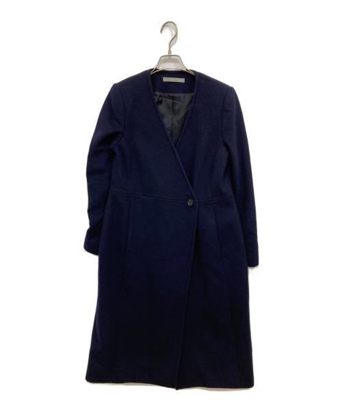 theory luxe（セオリーリュクス）theory luxe (セオリーリュクス) ノーカラーダブルコート ネイビー サイズ:Mの古着・服飾アイテム
