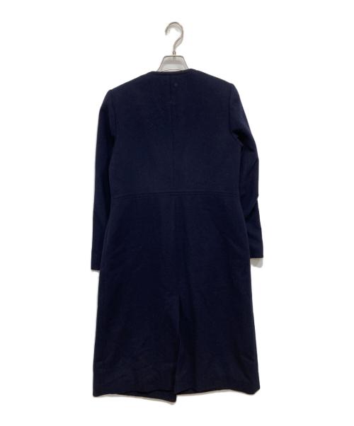 theory luxe（セオリーリュクス）theory luxe (セオリーリュクス) ノーカラーダブルコート ネイビー サイズ:Mの古着・服飾アイテム