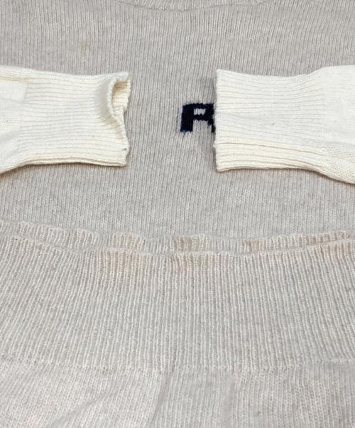 MARNI（マルニ）MARNI (マルニ) ロゴバイカラーラグランニット ベージュ サイズ:S(kids14)の古着・服飾アイテム