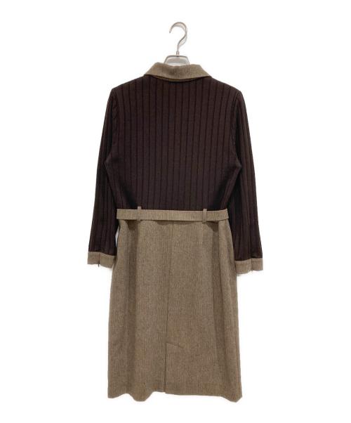 CELINE（セリーヌ）CELINE (セリーヌ) 馬車金具ベルト付きニットワンピース ブラウン サイズ:L (42)の古着・服飾アイテム