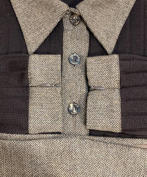 CELINE（セリーヌ）CELINE (セリーヌ) 馬車金具ベルト付きニットワンピース ブラウン サイズ:L (42)の古着・服飾アイテム