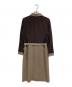 CELINE (セリーヌ) 馬車金具ベルト付きニットワンピース ブラウン サイズ:L (42)：18000円