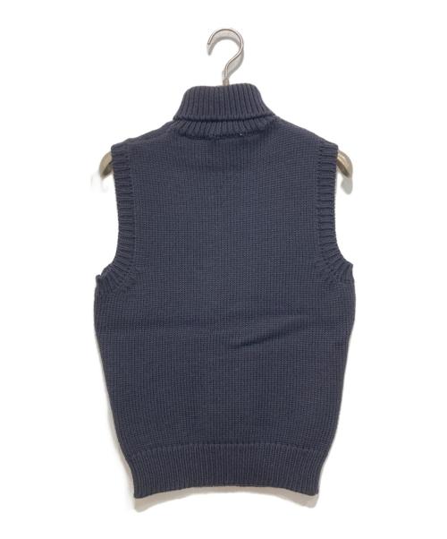 CELINE（セリーヌ）CELINE (セリーヌ) ステッチデザインタートルネックノースリーブニット ブラック サイズ:Lの古着・服飾アイテム