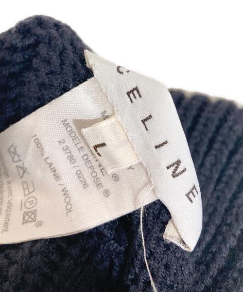 CELINE（セリーヌ）CELINE (セリーヌ) ステッチデザインタートルネックノースリーブニット ブラック サイズ:Lの古着・服飾アイテム