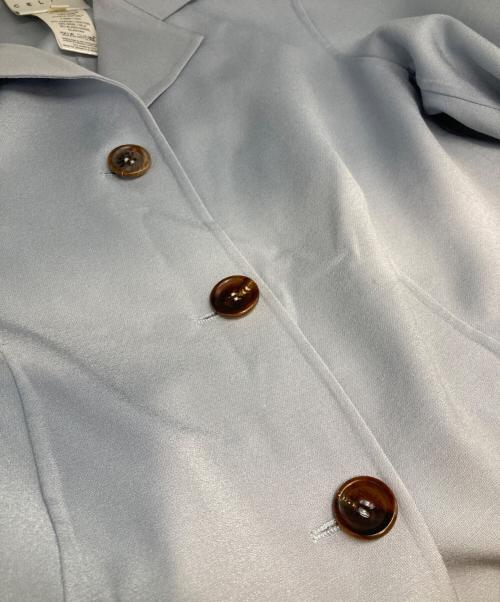 CELINE（セリーヌ）CELINE (セリーヌ) シルク混ストレッチ3Bテーラードジャケット スカイブルー サイズ:Mの古着・服飾アイテム