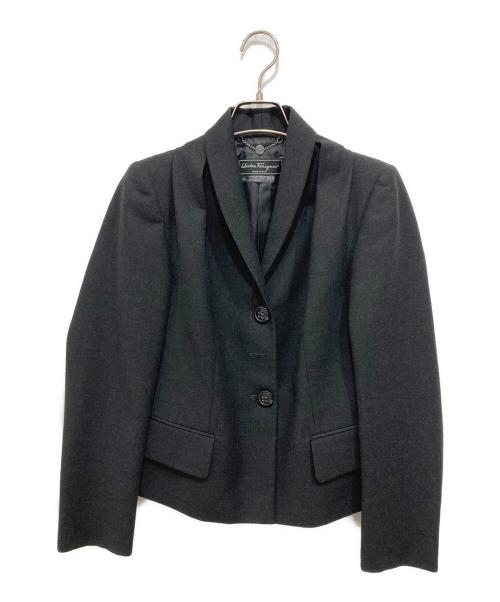 Salvatore Ferragamo（サルヴァトーレ フェラガモ）Salvatore Ferragamo (サルヴァトーレ フェラガモ) テーラードジャケット ブラック サイズ:L (42)の古着・服飾アイテム