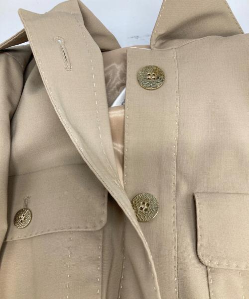 CELINE（セリーヌ）CELINE (セリーヌ) ステッチデザインサファリジャケット ベージュ サイズ:38の古着・服飾アイテム