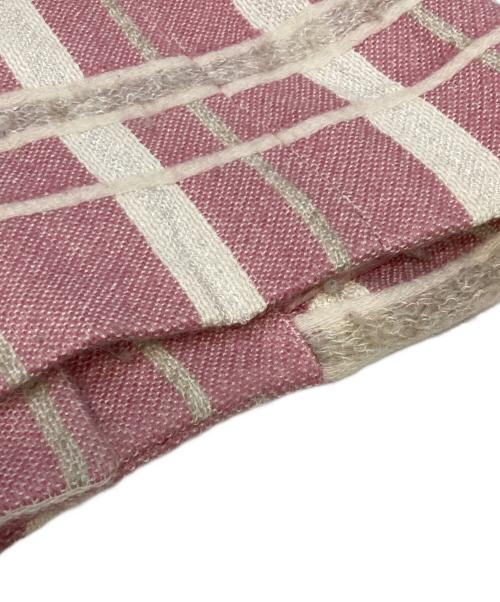 CELINE（セリーヌ）CELINE (セリーヌ) モヘア混格子柄ショートジャケット ピンク サイズ:38の古着・服飾アイテム