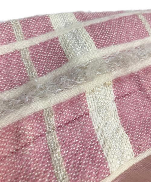 CELINE（セリーヌ）CELINE (セリーヌ) モヘア混格子柄ショートジャケット ピンク サイズ:38の古着・服飾アイテム