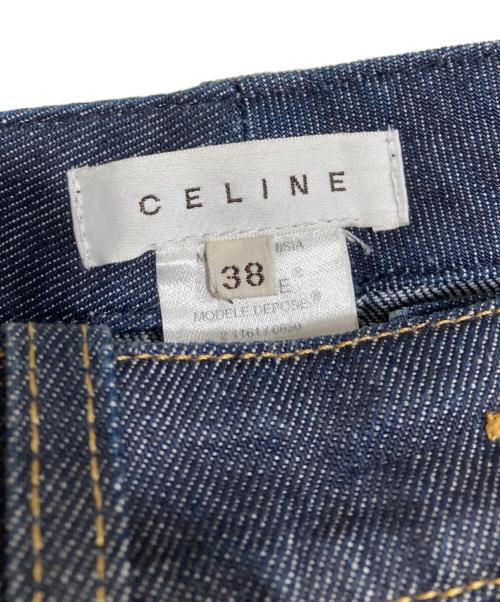 CELINE（セリーヌ）CELINE (セリーヌ) 裾カットワークフレアデニムパンツ インディゴ サイズ:38の古着・服飾アイテム