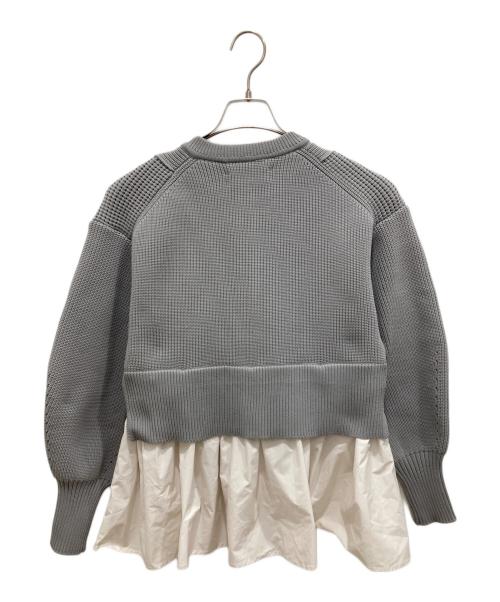 Adam et Rope（アダム エ ロペ）Adam et Rope (アダム エ ロペ) ペプラムコンビニットカーディガン グレー サイズ:freeの古着・服飾アイテム