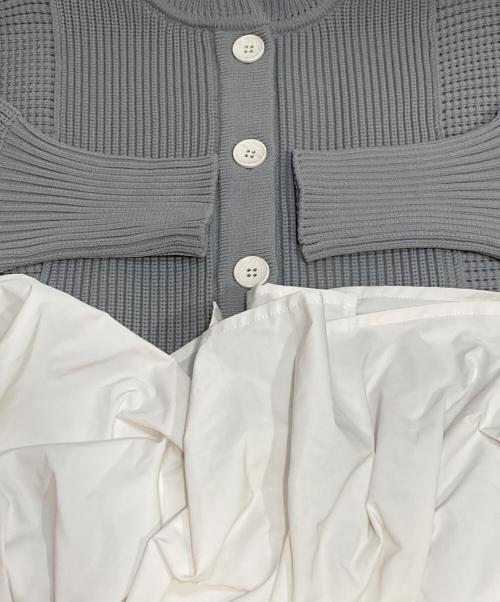 Adam et Rope（アダム エ ロペ）Adam et Rope (アダム エ ロペ) ペプラムコンビニットカーディガン グレー サイズ:freeの古着・服飾アイテム