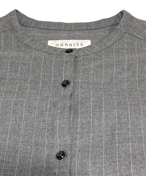 harriss（ハリス）Harriss (ハリス) バンドカラーワンピース グレー サイズ:Sの古着・服飾アイテム