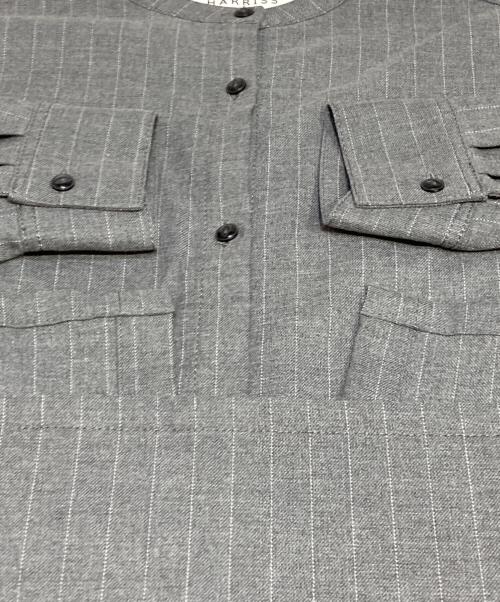 harriss（ハリス）Harriss (ハリス) バンドカラーワンピース グレー サイズ:Sの古着・服飾アイテム